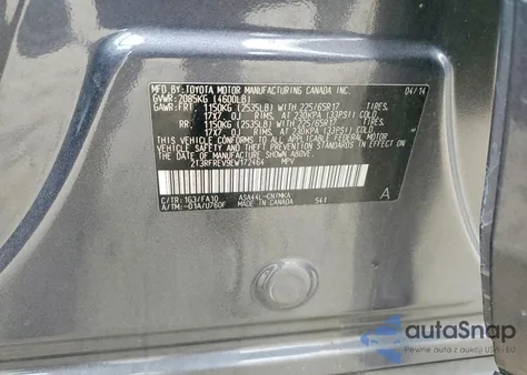 2014 Toyota Rav4 Xle z USA, uszkodzony, nr VIN 2T3RFREV9EW172464